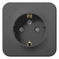 SE Blanca наруж Антрацит Розетка с/з со шторками 16А, 250В, изолир. пластина арт. BLNRA011116