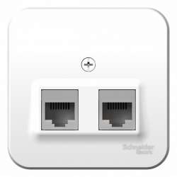 SE Blanca наруж Бел Розетка 2-ая компьютерная RJ45, кат.5E, изолир. пластина арт. BLNIA045451