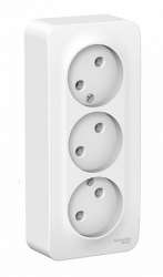 SE Blanca наруж Бел Розетка 3-ая б/з без шторок 16А, 250В, изолир. пластина арт. BLNRA000311
