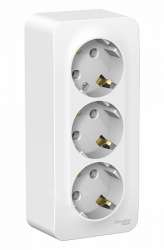 SE Blanca наруж Бел Розетка 3-ая с/з без шторок изолир. пластина 16А, 250В арт. BLNRA010311