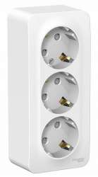 SE Blanca наруж Бел Розетка 3-ая с/з со шторками 16А, 250В, изолир. пластина арт. BLNRA011311