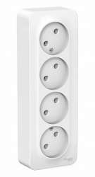 SE Blanca наруж Бел Розетка 4-ая б/з без шторок 16А, 250В, изолир. пластина арт. BLNRA000411