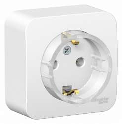 SE Blanca наруж Бел Розетка с/з без шторок, (тонкая) 16А, 250В, изолир. пластина арт. BLNRA110111