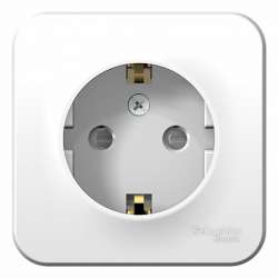 SE Blanca наруж Бел Розетка с/з со шторками 16А, 250В, изолир. пластина арт. BLNRA011111