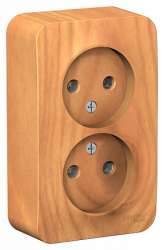 SE Blanca наруж Ясень Розетка 2-ая б/з без шторок, 16А, 250В арт. BLNRA000205