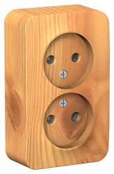 SE Blanca наруж Ясень Розетка 2-ая б/з без шторок 16А, 250В, изолир. пластина арт. BLNRA000215