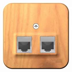 SE Blanca наруж Ясень Розетка 2-ая компьютерная RJ45, кат.5E, изолир. пластина арт. BLNIA045455