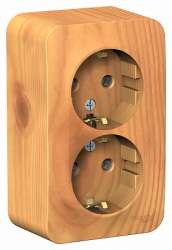 SE Blanca наруж Ясень Розетка 2-ая с/з без шторок, 16А, 250В арт. BLNRA010205
