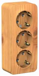 SE Blanca наруж Ясень Розетка 3-ая с/з без шторок 16А, 250В, изолир. пластина арт. BLNRA010315