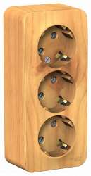 SE Blanca наруж Ясень Розетка 3-ая с/з со шторками 16А, 250В, изолир. пластина арт. BLNRA011315