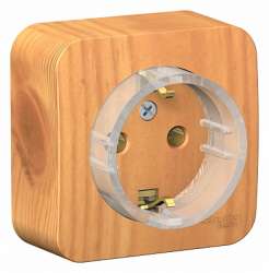 SE Blanca наруж Ясень Розетка с/з без шторок, (тонкая), 16А, 250В арт. BLNRA110115