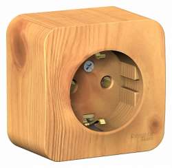 SE Blanca наруж Ясень Розетка с/з без шторок, 16А, 250В арт. BLNRA010105