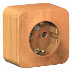 SE Blanca наруж Ясень Розетка с/з со шторками, 16А, 250В арт. BLNRA011105