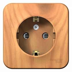 SE Blanca наруж Ясень Розетка с/з со шторками 16А, 250В, изолир. пластина арт. BLNRA011115