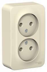 SE Blanca наруж Молочная Розетка 2-ая б/з без шторок, 16А, 250В арт. BLNRA000202