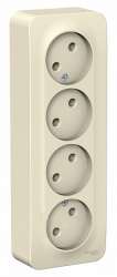 SE Blanca наруж Молочная Розетка 4-ая б/з без шторок 16А, 250В, изолир. пластина арт. BLNRA000412