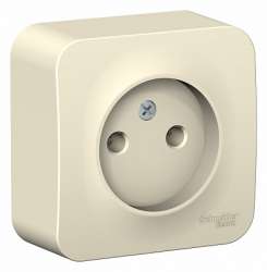 SE Blanca наруж Молочная Розетка б/з без шторок, 16А, 250В арт. BLNRA000102