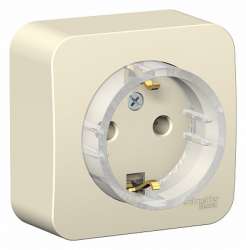 SE Blanca наруж Молочная Розетка с/з без шторок,(тонкая) 16А, 250В изолир. пластина арт. BLNRA110112