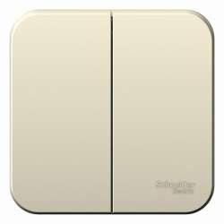 SE Blanca наруж Молочный Выключатель 2-клавишный, 10А, 250B арт. BLNVA105002