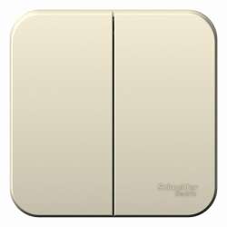 SE Blanca наруж Молочный Выключатель 2-клавишный, 6А, 250В арт. BLNVA065002