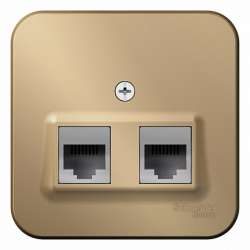 SE Blanca наруж Титан Розетка 2-ая ТЛФ/КОМП, RJ45+RJ11, кат.5E, изолир. пластина арт. BLNIA045114