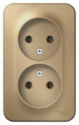 SE Blanca наруж Титан Розетка 2-ая б/з без шторок, 16А, 250В арт. BLNRA000204