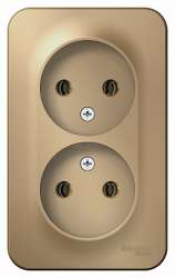 SE Blanca наруж Титан Розетка 2-ая б/з без шторок 16А, 250В, изолир. пластина арт. BLNRA000214