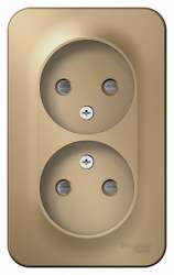 SE Blanca наруж Титан Розетка 2-ая б/з со шторками, 16А, 250В арт. BLNRA001204