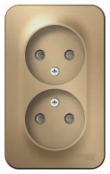 SE Blanca наруж Титан Розетка 2-ая б/з со шторками 16А, 250В, изолир. пластина арт. BLNRA001214