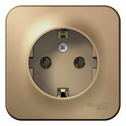 SE Blanca наруж Титан Розетка с/з без шторок 16А, 250В, изолир. пластина арт. BLNRA010114