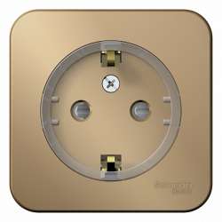 SE Blanca наруж Титан Розетка с/з со шторками, (компакт) 16А, 250В изолир. пластина арт. BLNRA111114