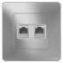 SE Blanca внутр Алюминий Розетка 2-ая КОМП/ТЛФ, RJ45+RJ11 арт. BLNIS045113