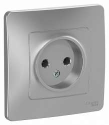 SE Blanca внутр Алюминий Розетка б/з без шторок 16А, 250В арт. BLNRS000013