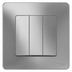 SE Blanca внутр Алюминий Выключатель 3-клавишный, 10А, 250B арт. BLNVS100503