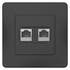 SE Blanca внутр Антрацит Розетка 2-ая КОМП/ТЛФ, RJ45+RJ11 арт. BLNIS045116