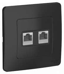 SE Blanca внутр Антрацит Розетка 2-ая компьютерная RJ45 арт. BLNIS045456