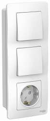 SE Blanca внутр Бел Блок:Розетка з/к шт 16А, 250В+выкл1кл.+выкл 1кл. арт. BLNBS101101
