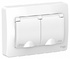 SE Blanca внутр Бел Розетка 2-ая с/з со шторками IP44, 16А, 250В арт. BLNRS441121