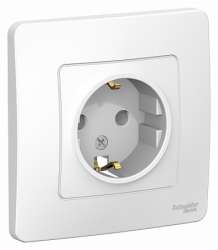 SE Blanca внутр Бел Розетка с/з без шторок, 16А, 250В арт. BLNRS001011