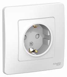 SE Blanca внутр Бел Розетка с/з со шторками, 16А, 250В арт. BLNRS001111
