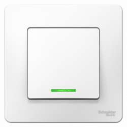 SE Blanca внутр Бел Выключатель 1-клавишный с подсветкой, 6А, 250B арт. BLNVS006111