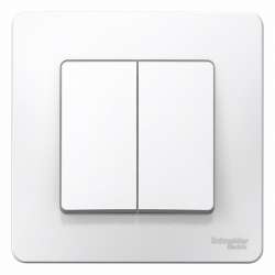 SE Blanca внутр Бел Выключатель 2-клавишный, 10А, 250B арт. BLNVS010501
