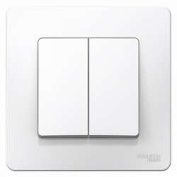 SE Blanca внутр Бел Выключатель 2-клавишный, 6А, 250В арт. BLNVS006501