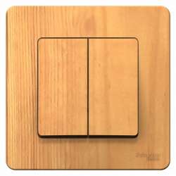 SE Blanca внутр Ясень Переключатель 2-клавишный, 10А, 250B арт. BLNVS106605