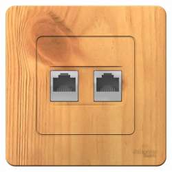 SE Blanca внутр Ясень Розетка 2-ая КОМП/ТЛФ, RJ45+RJ11 арт. BLNIS045115