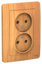 SE Blanca внутр Ясень Розетка 2-ая б/з без шторок, 16А, 250В арт. BLNRS000025