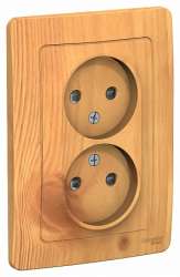 SE Blanca внутр Ясень Розетка 2-ая б/з со шторками, 16А, 250В арт. BLNRS000125