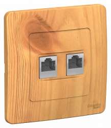SE Blanca внутр Ясень Розетка 2-ая компьютерная RJ45, кат.5E арт. BLNIS045455