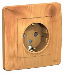 SE Blanca внутр Ясень Розетка с/з со шторками, 16А, 250В арт. BLNRS001115