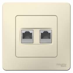 SE Blanca внутр Молочная Розетка 2-ая компьютерная RJ45 арт. BLNIS045452